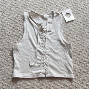 NWT Anthropologie Tie Front Crop Tank Top